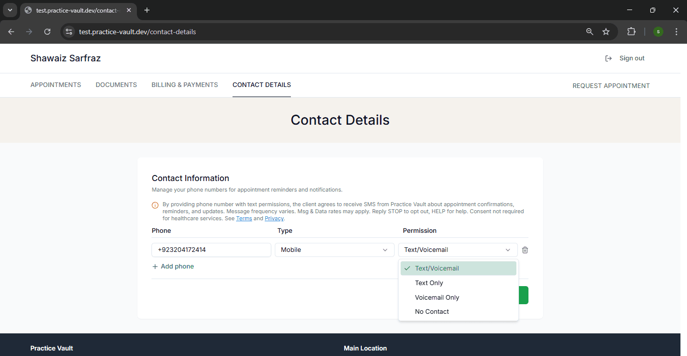 Front Office - All Permissions Dropdown